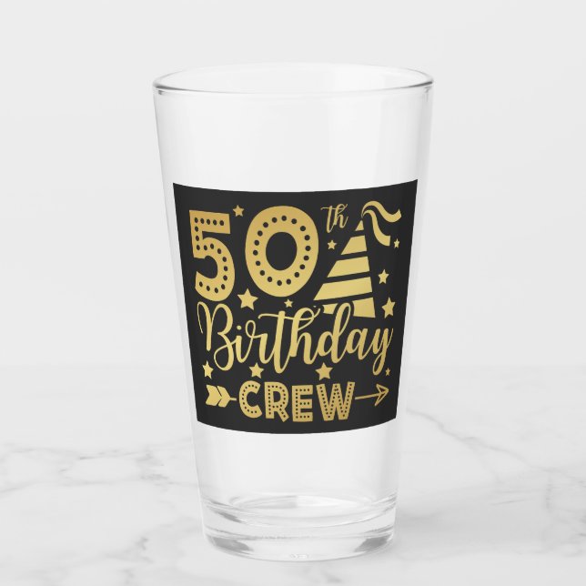 Verre 50e Anniversaire 50 Équipe d'équipage d'une partie (Devant)