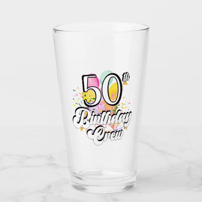 Verre 50e Anniversaire 50 Équipe d'équipage d'une partie (Devant)