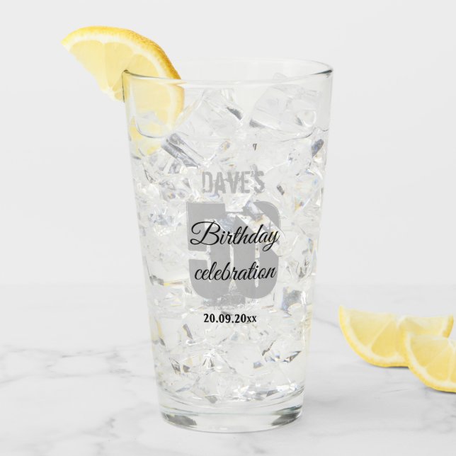 Verre 50e anniversaire n'importe quel âge Fête personnal (Devant glace)