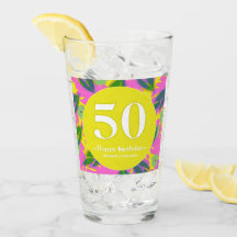 50e anniversaire tropical jaune coloré