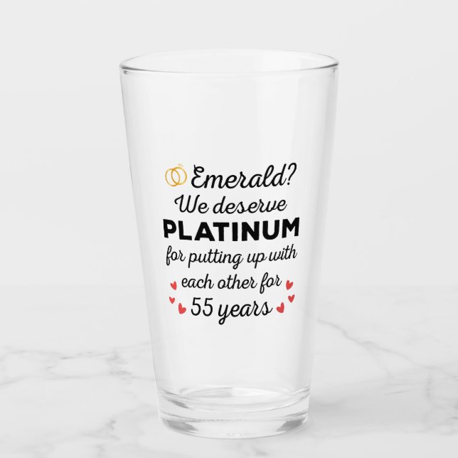 Verre 55e anniversaire du Mariage I - Emerald Funny Coup (Devant)
