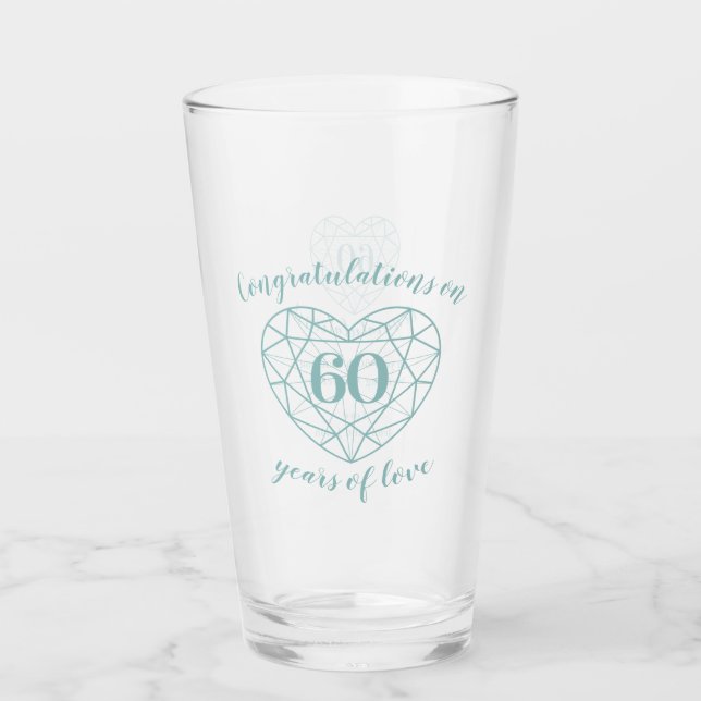 Verre 60e anniversaire 60 ans sur mesure (Devant)