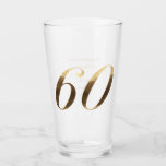 Verre 60e anniversaire du Mariage Diamond<br><div class="desc">60e anniversaire Diamond Mariage Anniversaire Cadeau,  Verre à Boire,  Tumbler avec Faux Gold Numéro 60 et votre texte sur le dos.</div>