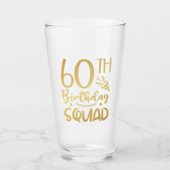 Verre 60e Anniversaire Équipe 60 Partie Boire (Devant)