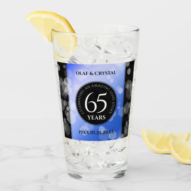 Verre 65e anniversaire de l'élégant Mariage Blue Sapphir (Devant glace)