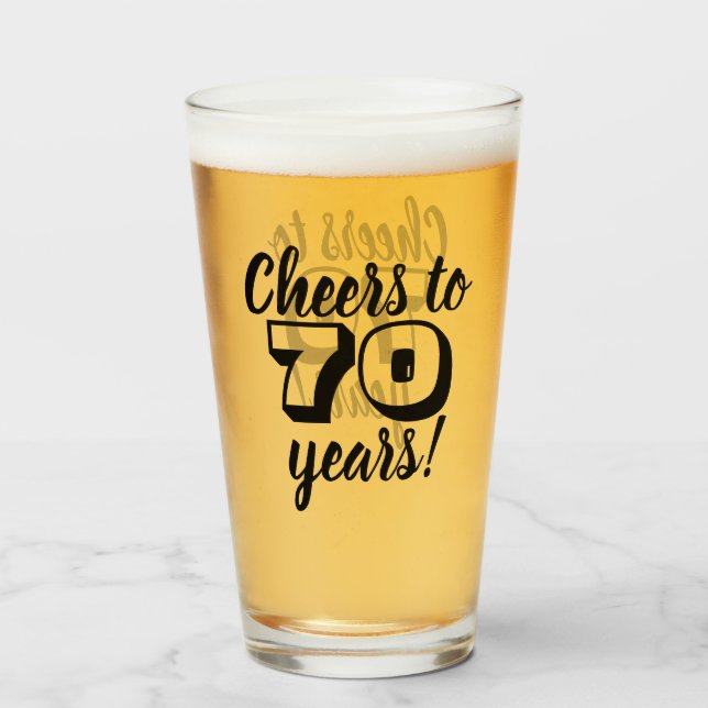 Verre 70e anniversaire Soeurs à 70 ans Bière / Boire (Devant (rempli))