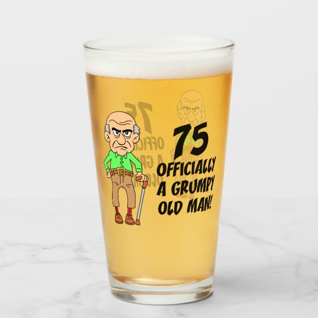 Verre 75e anniversaire officiellement Grumpy Vitrail (Devant (rempli))