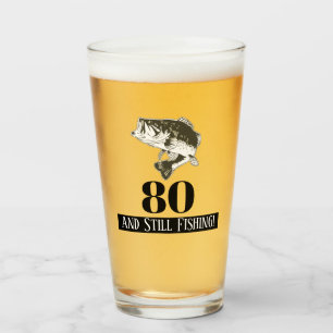 Verre 80e anniversaire gros achigan pêche Hommes