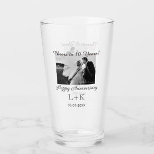 Verre À 10 ans d'anniversaire de mariage ajoutez la phot