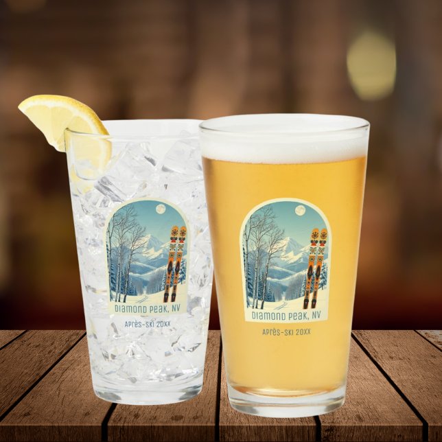 Verre à bière après ski Diamond Peak Nevada vacanc (Créateur téléchargé)