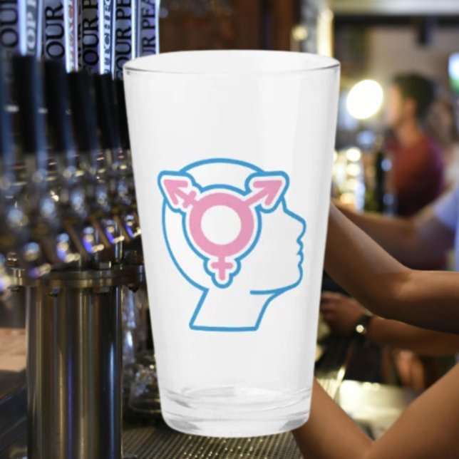 Verre à bière avec symbole de fierté trans (Créateur téléchargé)