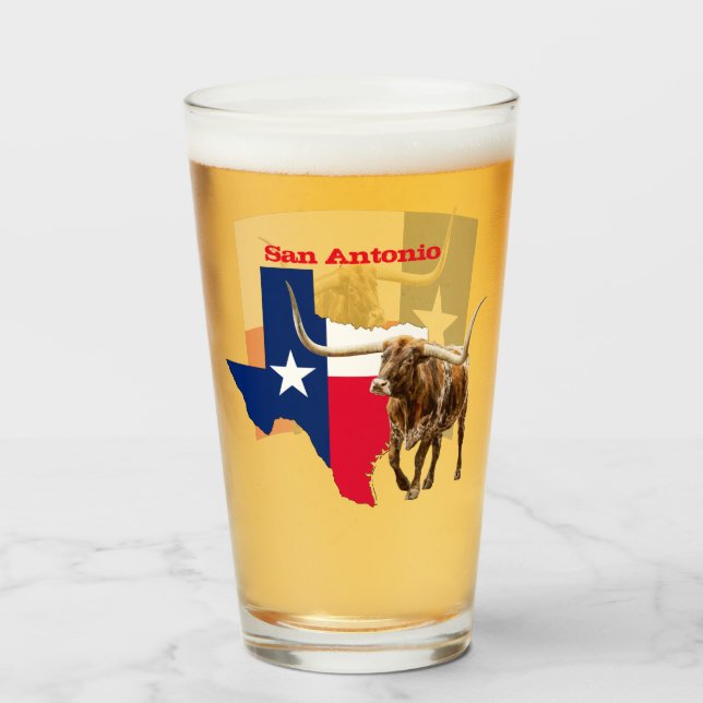 Verre à bière de San Antonio, Texas (Devant (rempli))