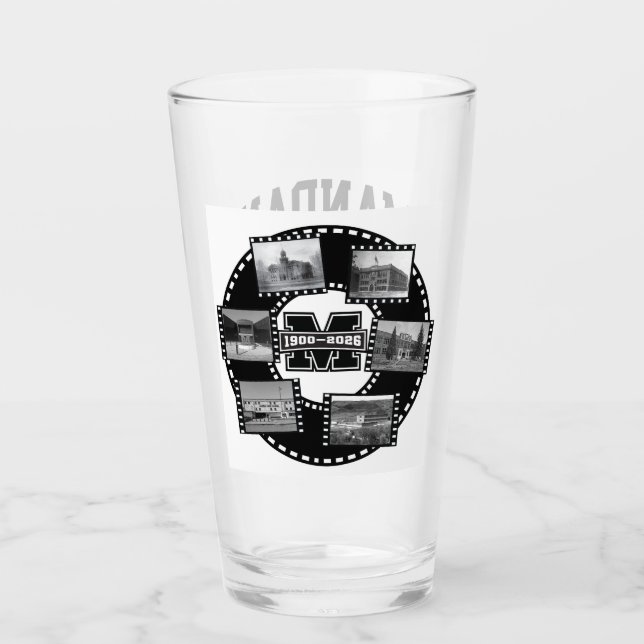 Verre à bière demi pinte Mandan Braves (Devant)