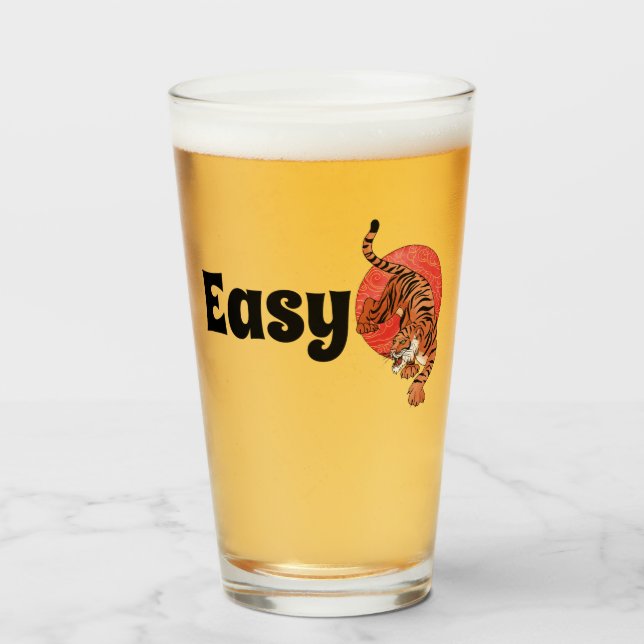 Verre à bière Easy Tiger – Typographie audacieuse (Devant (rempli))