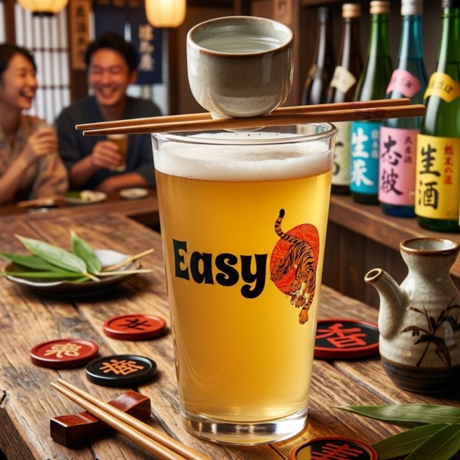 Verre à bière Easy Tiger – Typographie audacieuse (Créateur téléchargé)