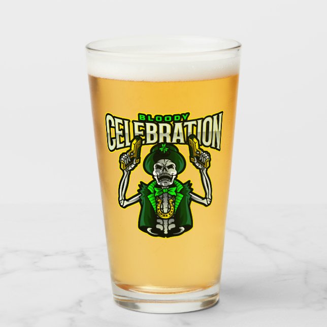 Verre à bière en forme de squelette de lutin pour  (Devant (rempli))