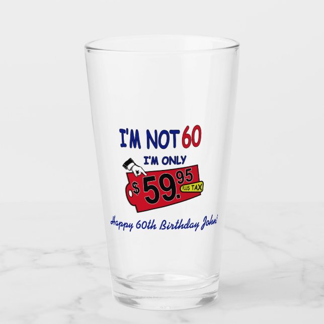 Verre à bière humoristique 60 ans (Devant)