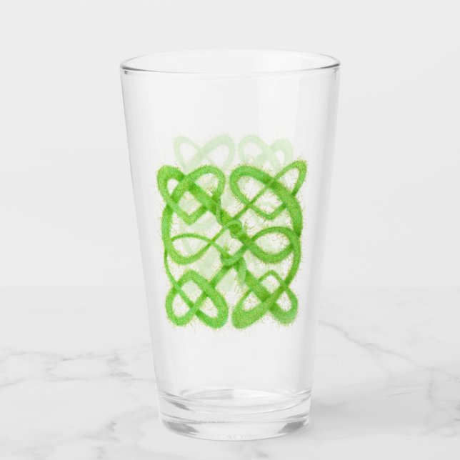 Verre à bière Pint GREEN CELTIC KNOT (Devant)