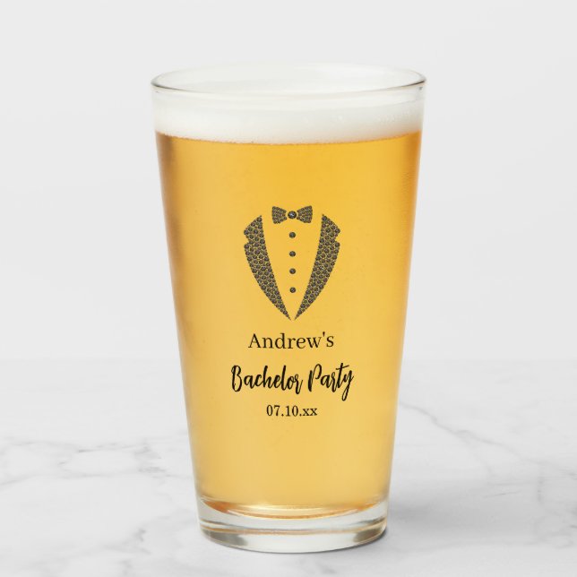 Verre à bière pour enterrement de vie de garçon (Devant (rempli))