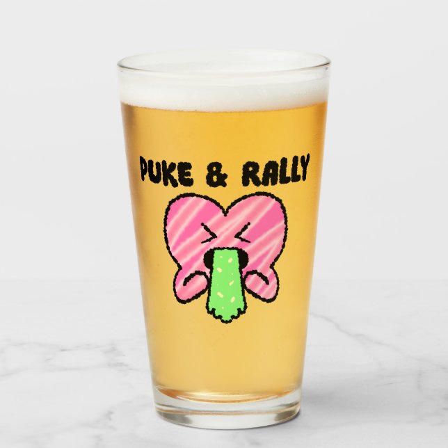 Verre à bière Puke & Rally – Édition spéciale Pink (Devant (rempli))