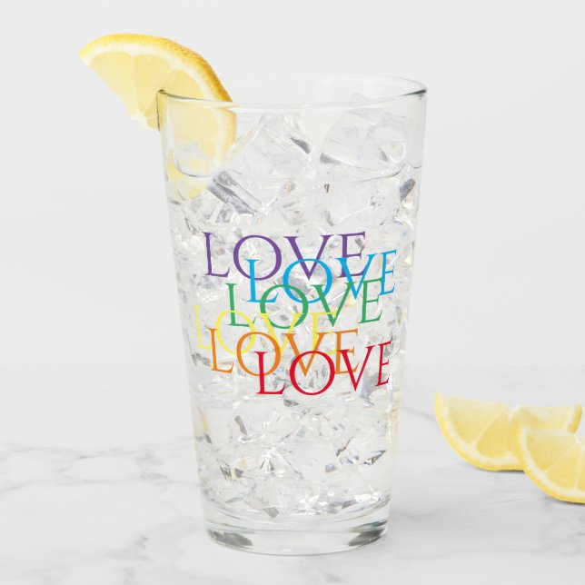 VERRE À BIÈRE RAINBOW LOVE (Devant glace)