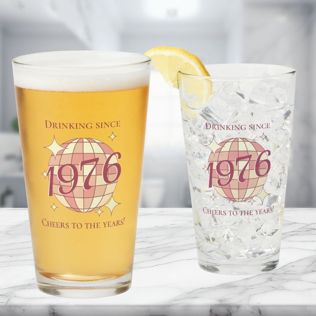 Verre à bière rétro 50e anniversaire 1976  (Créateur téléchargé)