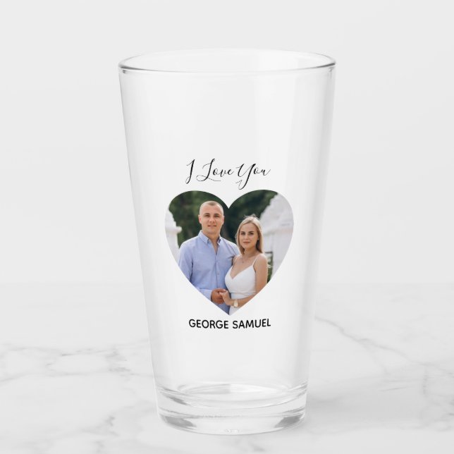 Verre à bière simple et charmant pour couple de la (Devant)