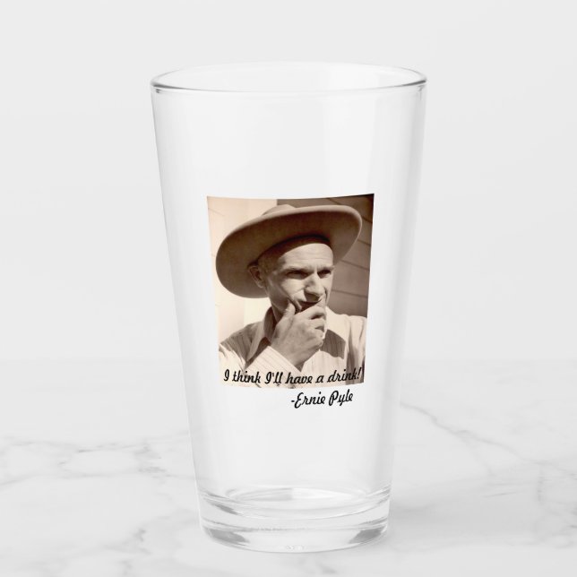 Verre à bière tumbler Ernie Pyle (Devant)