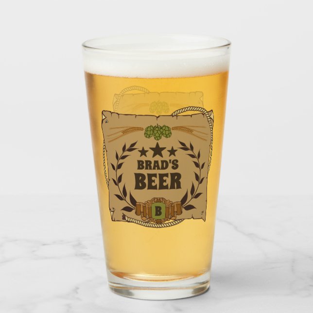 Verre à bière western personnalisé (Devant (rempli))