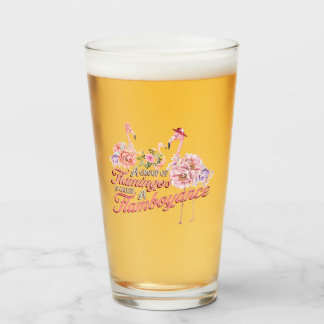 Verre à boire avec flamants roses
