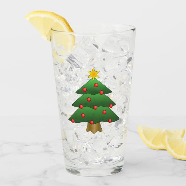 Verre à boire avec motif d'arbre de Noël (Devant glace)
