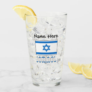 Verre à boire personnalisé Israël et drapeau israé