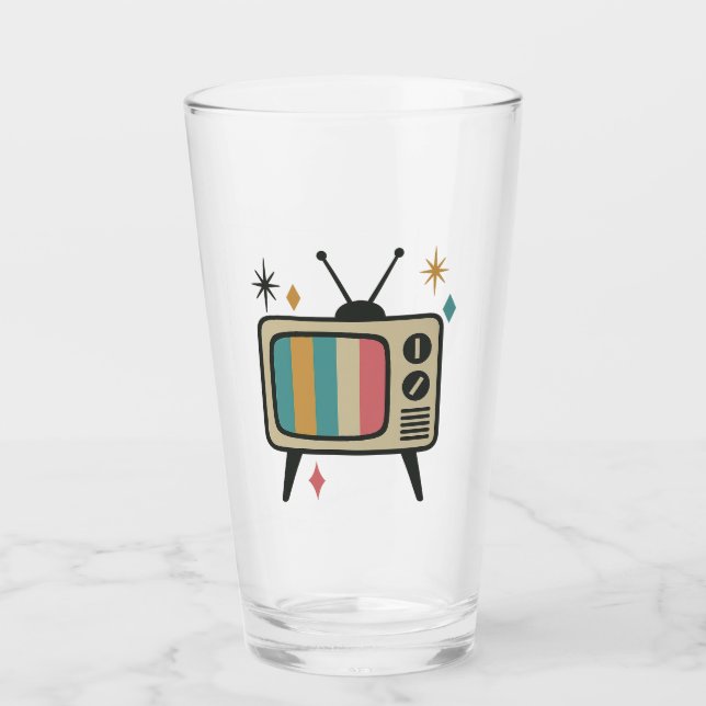 Verre à boire TV rétro | Atomi moderne du milieu d (Devant)