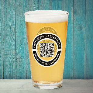 Verre à boissons d'hôtel ou de bar avec code QR