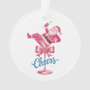 Verre à cocktail de Noël Santa Cheers Vintage Xmas