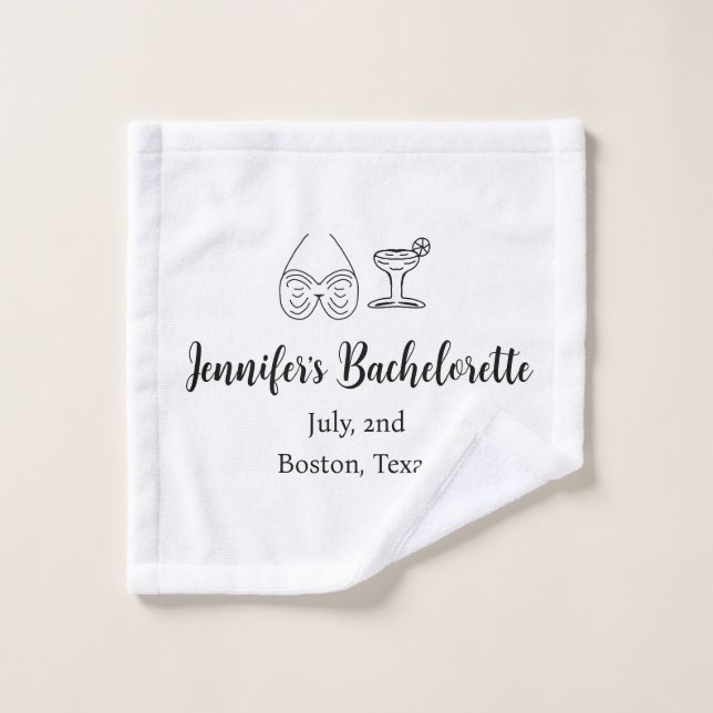 Verre à cocktail en bikini enterrement de vie de j (Gant de toilette)