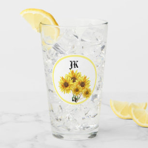 Verre à gobelet Monogramme Aquarelle Tournesol Jau