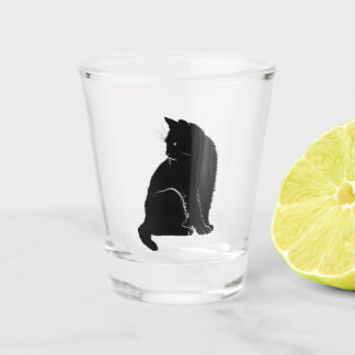 Verre à liqueur de chat noir