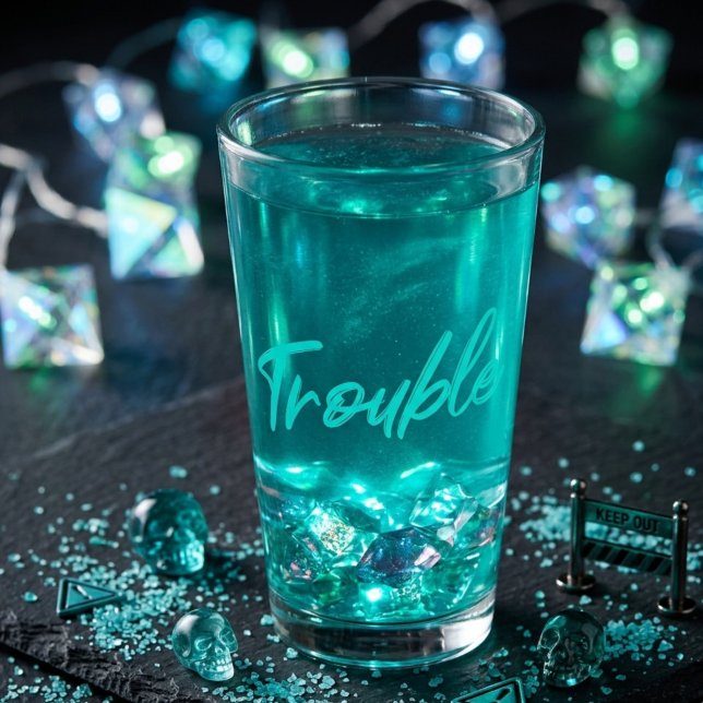Verre à Pint à l'encre sarcelle – Trouble Brews (Créateur téléchargé)