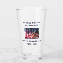 Verre à Pint Drapeau Patriotique Américain 250e An