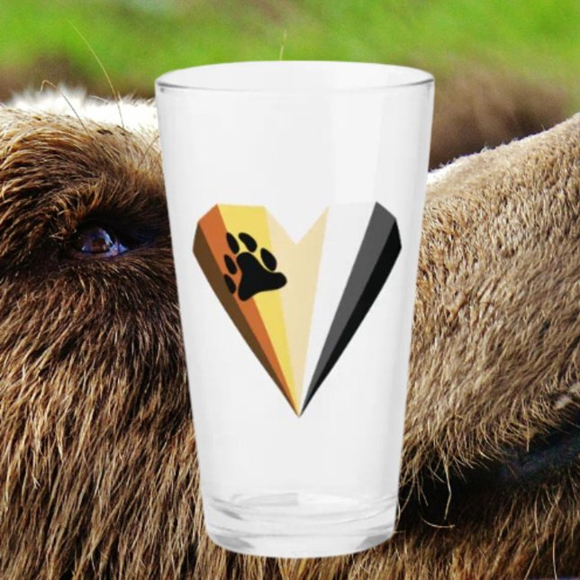 Verre à Pint Heart Bear Pride (Créateur téléchargé)