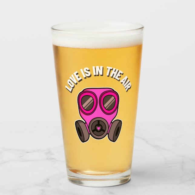 Verre à Pint L'Amour est dans l'Air (Devant (rempli))