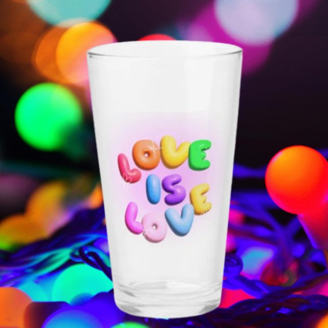 Verre à pinte arc-en-ciel 3D « À la love » (Créateur téléchargé)