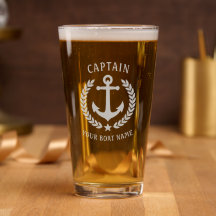 Capitaine Bateau ou nom Ancre Laurel Feuille Star