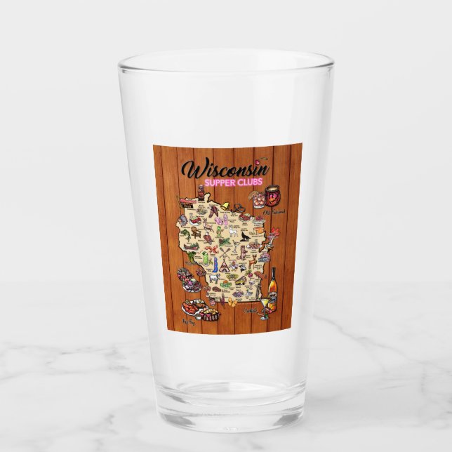 Verre à pinte - Carte du club de soupe du Wisconsi (Devant)