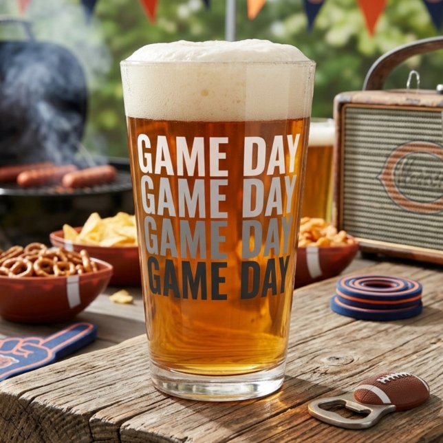 Verre à pinte en gras « Game Day Repeat » (Créateur téléchargé)