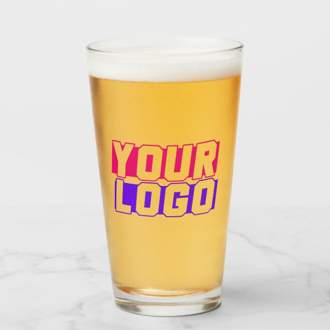 Verre à pinte logo personnalisé avec votre logo (Devant (rempli))