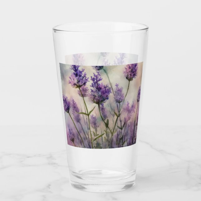 Verre à pinte pour champs de lavande - 16oz (Devant)