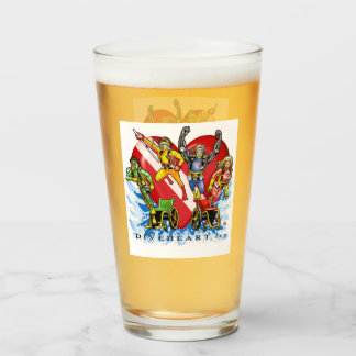 Verre à pinte pour les super-héros du coeur
