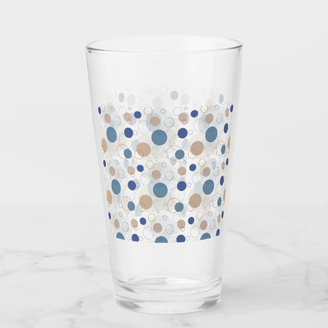 Verre à points de couleur sable et bleu de plage (Devant)